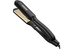 Kreppeisen für die Haare DSHOW Keramik Crimping iron for Hair Glätteisen Haarglätter Kreppeisen und Schnellaufheizung für Glattes und Crimper Haar (Schwarz)
