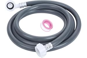 JUNARIS Universal Washing Machine and Dishwasher Inlet Hose - Cold & Hot Water Fill Pipe with Flexible 90-Degree Bend, Explosion-Proof Long Lasting خرطوم مدخل الغسالة وغسالة الصحون (2M)