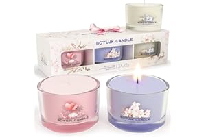 BOYUJK Candles Gifts for Women | Scented Candles Gift Set for Anxiety | 3 Scented Filled Votive Candles | Relaxation Gifts for Women