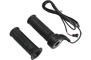 BOROCO 1 Par De Acelerador Bicicleta Electrica 12v-72v ConexióN De 3 Pines, EmpuñAduras De Acelerador De Bicicleta EléCtrica De Resistencia Al Deslizamiento De Giro Completo 20x con Enchufe SM