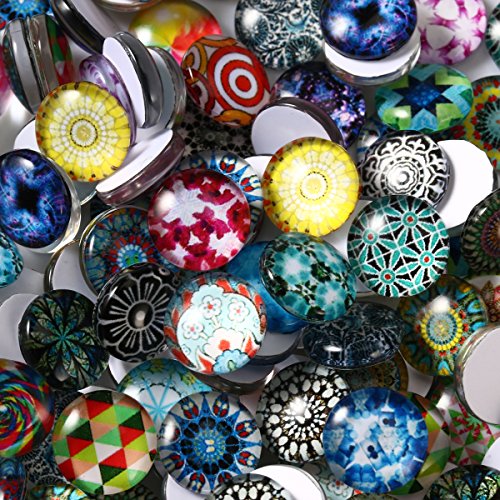 ULTNICE 200pcs Cabochons runde Mosaik Fliesen für Handwerk Glas Mosaik für Schmuck machen - 2