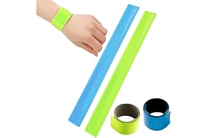MOJOTIC 4 Stück Reflektorband Selbstklebend,Reflektorband,Schnapparmband Reflektor Armband,Hosenklammer Fahrrad,Sicherheitsarmband,für Jogger und Radfahrer