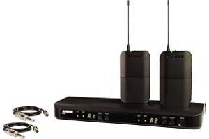 Shure BLX188/CVL UHF Wireless Microphone System - Perfect for Interviews, Presentations, Theater - 14-Hour Battery Life, 100m Range | Includes (2) Lavalier Mics, Dual Channel Receiver | K3E Band