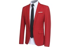 Allthemen Chaqueta Casual para Hombre Slim Fit Chaquetas de Traje Formal de Negocios Un botón de un Solo Pecho Chaqueta de Esmoquin Chaqueta Elegante