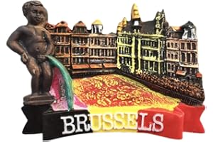 WEDAREGO Bruxelles Belgique 3D Réfrigérateur Aimant Souvenirs À La Main Résine Magnétique Autocollants À La Maison Décoration De Cuisine, Bruxelles Réfrigérateur Aimant Collection Cadeau