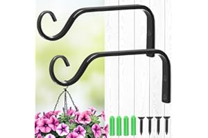 MIVITOOM Wandhaken für Blumenampel 18.5 cm, 2 Stücke Pflanzenhalterung Blumenampelhalter aus Eisen in Schwarz Blumentopf Wandhalter für Pflanzen Vogelhäuschen Laternen Windspiele und Wandleuchter robu