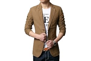 ORANDESIGNE Blazer Casual para Hombre Slim Fit Chaquetas de Traje Chaqueta Sólido Abrigo Chaqueta de Dos Botones Casual Blazer
