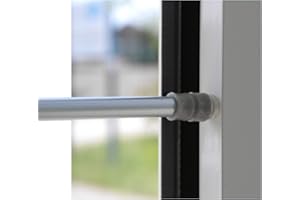BEAUTEX Klemmstange für Fenster Gardine Länge wählbar bis 120 cm, ausdrehbar mit Saugknopf (Silber 40-60 cm)
