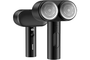 GAIATOP Fabric Shaver, Larger Rechargeable Lint Remover, Electric Lint Shaver with LED Display and Double Head with 6-Blades, 3-Speeds Remove Fuzz for Clothes, Furniture, Sweater, Pills, Couch, Black