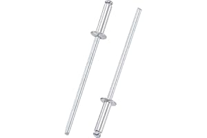 TA-VIGOR 120Pcs 2.4mm x 9mm Aluminium Blind Rivets, Open End Pop Rivets with Dome Head, Heavy Duty Pull Rivet for Metal Wood Plastic, Indoor Outdoor Fixings