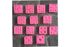 AYRSJCL Encantos de la joyería 13pzas / Conjunto de Piedras Preciosas Mini Molde de Silicona del Molde en Miniatura de Alimentos Dulces Pulido epoxi Pasta de azúcar de la Arcilla Fimo Sculpey Resina