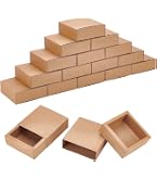 BENECREAT 16 confezione di Scatole Regalo In Carta Kraft, Scatole per Cassetti Rettangolari Nere con Copertura In Finestra In PVC Da 9.7x9.7x3.75 cm per Dolcetti per Bomboniere, Forno, Gioielli