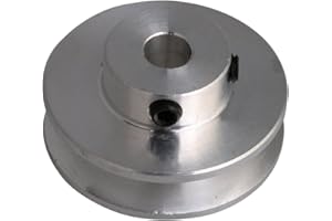 CNBTR 3.1x1.5x0.6cm Silver Aluminum Alloy 0.6cm Fixed Hole V-Shape Groove Pulley for Motor Shaft 0.3-0.5mm PU Round Type Belt