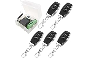 DieseRC Relè di Radiocomando Interruttore di comando a distanza 433 MHz 220V 230V 1 Canali Relè Ricevitore con 5 Trasmettitore telecomandi Potenziale-libero contatti Relè Controller