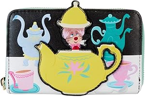 Loungefly Disney Alice in Wonderland Unbirthday Zip Around Wallet Black/Charcoal