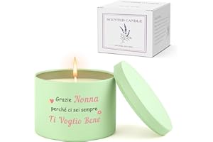 HISXIERNG Regalo Nonna Regalo Festa Dei Nonni dai Nipoti Candela Aromatica Idee Regali Nonna dal Nipote Compleanno Personalizzato Regali Nonni Compleanno Natale Festa Della Donna Candela Aromatica di Lavanda