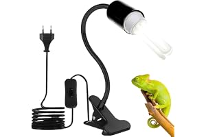 Mestive klämlampa med UVB 2.4 fågellampa E27 23W: 110 V UVB ljus kombi set för fågel, fågellampa komplett set med tryckknapp för fåglar, papegojor reptiler fågelbelysning