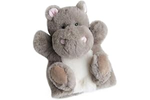 Histoire d'Ours - Doudou Marionnette à Main Hippopotame- 25 cm - Gris - Douce Marionnette - HO2592
