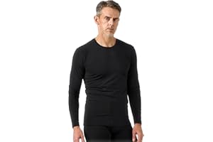 LAPASA Camiseta Termica Hombre Ligero (Pack de 1 & 2) Camisa Manga Larga Cuello Redondo Ropa Interior Termica Top Thermal Invierno Transpirable Thermoflux 100 M09/M26/M55