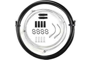 ktxaby Bicycle Gear Cable Kit,Bicycle Shifter Cables Set, Universal Bike Inner Brake Cable Housing Kit,Bicycle Change Cable,for Mountain and Road Bike Gear Kit (Black)