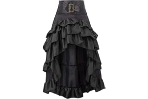 SUPERDRY Steampunk - Falda gótica para mujer, estilo steampunk, estilo vintage, de un solo color, estilo medieval