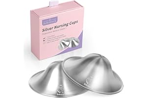 Boboduck 925 Pure Silver Nipple Shields, Original Silver Cups for Breastfeeding, Breast Shields for Nursing Newborns, Essentials Nipple Guards and Pads (Large)