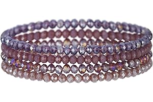 FULU AUTUMN Bracciale Donna Bohemien con Perle di Cristallo Multistrato Braccialetti con Perline Elastico Impilabili Gioielli Moda Estivi Regalo San Valentino per Lei
