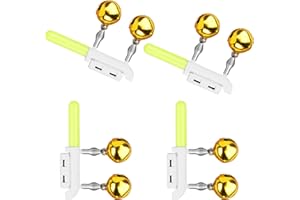 Jognee Knicklichter Angeln | 4 Stück Angel-Alarmglocken | Nachtlicht Knicklicht Angeln | Fluoreszierendes Rod Tip Glow Sticks für Angeln (Universal CR425 Batterie/Ohne Batterie)
