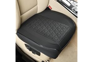 ‎BLACK PANTHER Black Panther Autositzbezug Einzelstück – PU Leder Vordersitzschoner mit Rautenmuster, Anti-Rutsch-Rückseite & Tasche | Universelle Passform | Schnelle Montage - Schwarz