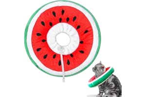 Quesuc Collar De Recuperación Para Gato, Circunferencia Del Cuello Ajustable Cono Suave Del Cuello Elizabethan Neck Cone Protección De Herida De Cirugía -Melón