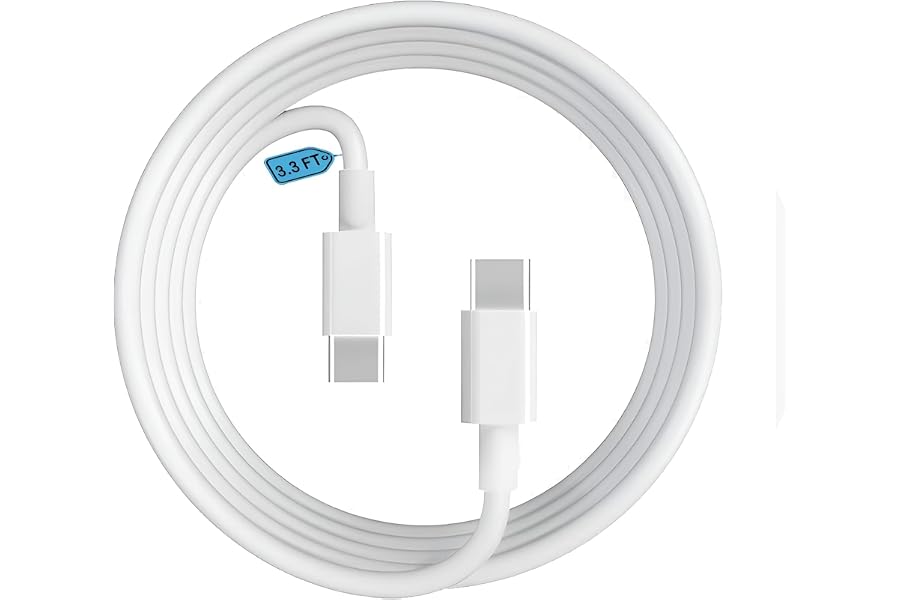 Samsung Original Type C to C 3.3 FT 25W Fast Charging USB C Cable High-Speed Data Transfer & Power Delivery, for Galaxy A06,F06,A16,M05s,A25,S25,M15,F15,A15,A14,M14,F14,M34,F34,S23 Type-C Cord, White