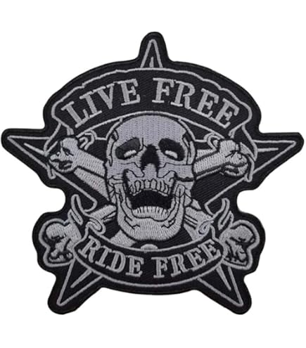 Toppa Termoadesiva Born To Be Free Biker Eagle Per Gilet In Pelle | Toppe Per Gilet Da Motociclista, Toppa Posteriore Per Gilet America