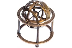 JapanAttitude Sphère armillaire en Laiton Astronomie 9cm Vintage Pirate Steampunk Globe