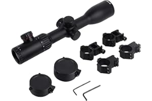 ToopMount Viewfinder ottico 4-16x44mm Reticolo illuminato rosso/verde Telemetro luminoso a 5 livelli Messa a fuoco laterale con anelli di montaggio a coda di rondine/Picatinny da 11 mm 20 mm