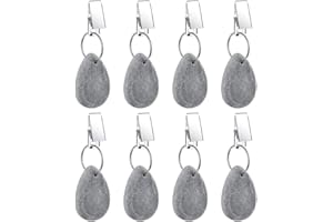 ‎ALLADAGA Tischdeckengewichte Kleiderbügel, Tischdeckenanhänger, Stein-Tischdecken-Gewichte mit Metall-Clips für Outdoor-Party, Picknick, Tischdekoration (grau, 8 Stück)