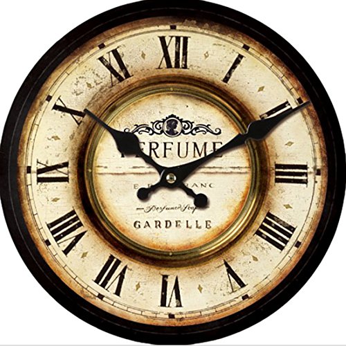 TXXCI 12 Zoll/30CM Holz Wanduhr / Küchenuhr im Landhausstil Stille Nicht-tickende für die Küche ,Home Office, Wohnzimmer und Schlafzimmer