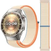 Sneezy Huawei Watch GT6 Pro 46mm İle Uyumlu Ayarlanabilir Cırt Cırtlı Yumuşak Spor Kumaş &Ouml;rg&uuml; Kordon