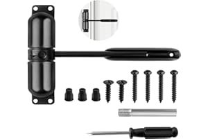 ANZOAT Molla Chiudiporta Automatico, Alluminio Regolabile, Chiudiporta Interna con Asta di Regolazione, Cacciaviti e Viti per Casa e Ufficio