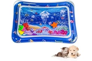 GUSHE Sensor Water Playmat, Sensory Water Play Mat for Cats, Thickened Water Sensory Playmat for Cats, Water Sensor Mat for Kids, Water Sensory Pad, Water Sensory Playmat with Fish for Pet Play (A)