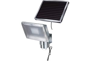 ‎BRENNENSTUHL Brennenstuhl LED Strahler SOL/LED Leuchte für außen mit Bewegungsmelder und Solarpanel (Solarlampe IP44, horizontal und vertikal schwenkbar, inkl. Akku, 350lm, 8 x 0,5W) aluminium