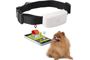 Zeerkeer Mini GPS Locator Real Time Small Pet GPS Tracker TK911 for Dogs Cat Tracking Device Locator with Pet Collar History Route Waterproof Track Alarm Device Free APP