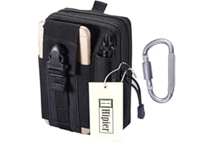 HIPIER Bolso Táctico Militar Portátil Multiuso Bolsa Tactica Cintura Riñonera Compacta EDC Molle Pouch para Viaje Senderismo Outdoor Sport