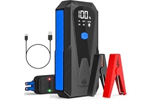 MEZELON Booster Batterie Voiture 1200A 21800 mAh, Demarreur Batterie Voiture/Moto (7.0L Essences/5,5L Diesel), Booster de Batterie 12V avec Sorties ChargeRapide 3.0+Lampe LED+Pince Sécurité Intelligentes