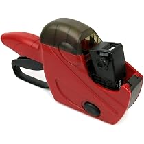 Preisauszeichner UNO C8 Rot – 8-stellig Inkl. 7500 Etiketten „mindestens Haltbar Bis“, 26x12mm, Handauszeichner, Einfacher Rollenwechsel, Made In Italy