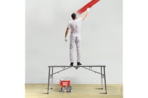 ALNEMY Plateforme de travail pliable d'une hauteur de 60 à 100 cm, plate-forme de travail pliable portable, 7 kg, cadre en aluminium renforcé avec composants en acier pour une utilisation dans le grenier et