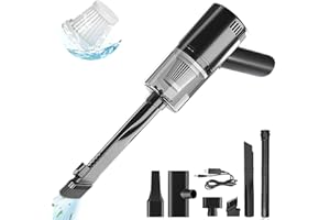 WHJC Akku Handstaubsauger, 9000Pa USB aufladbar Tragbar Leicht Mini Staubsauger, 4000mAh Auto-Staubsauger, Nass & Trocken Handsauger, für den Auto, Haus, Küche, Tierhaare, A5