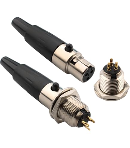 VIABLUE T6S XL Gold Plated 24k 3 Way FEMALE XLR Connector 12mm Black (Unit) - A