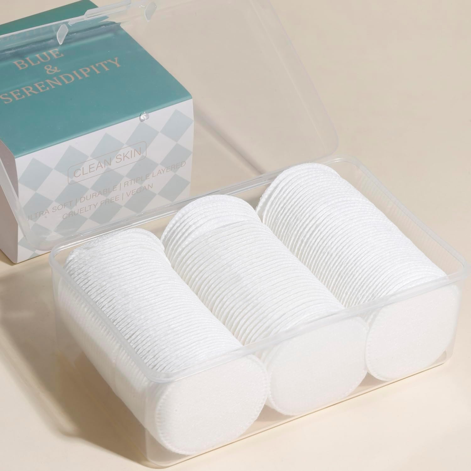 120pcs Disposable Cotton Rounds, Hypoallergenic, Round Makeup Remover Pads, 6 * 6cm, for Facial Care, Makeup, Skincare, Home Or Travel, Cotton Pads, Cotton Pads for face, Makeup Remover Pads