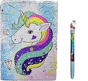FETE PROPZ Unicorn Perfect Diary or Journal for Girls, Tweens Very Beautiful Unicorn Magic Wand Gel Pen(Multicolor)