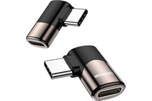 MOGOOD USB C 90 Grados Adaptador, Conector USB C Macho a USB C Hembra en ángulo Recto para Steam Deck, Switch, Notebook, Tablet, teléfonos y más